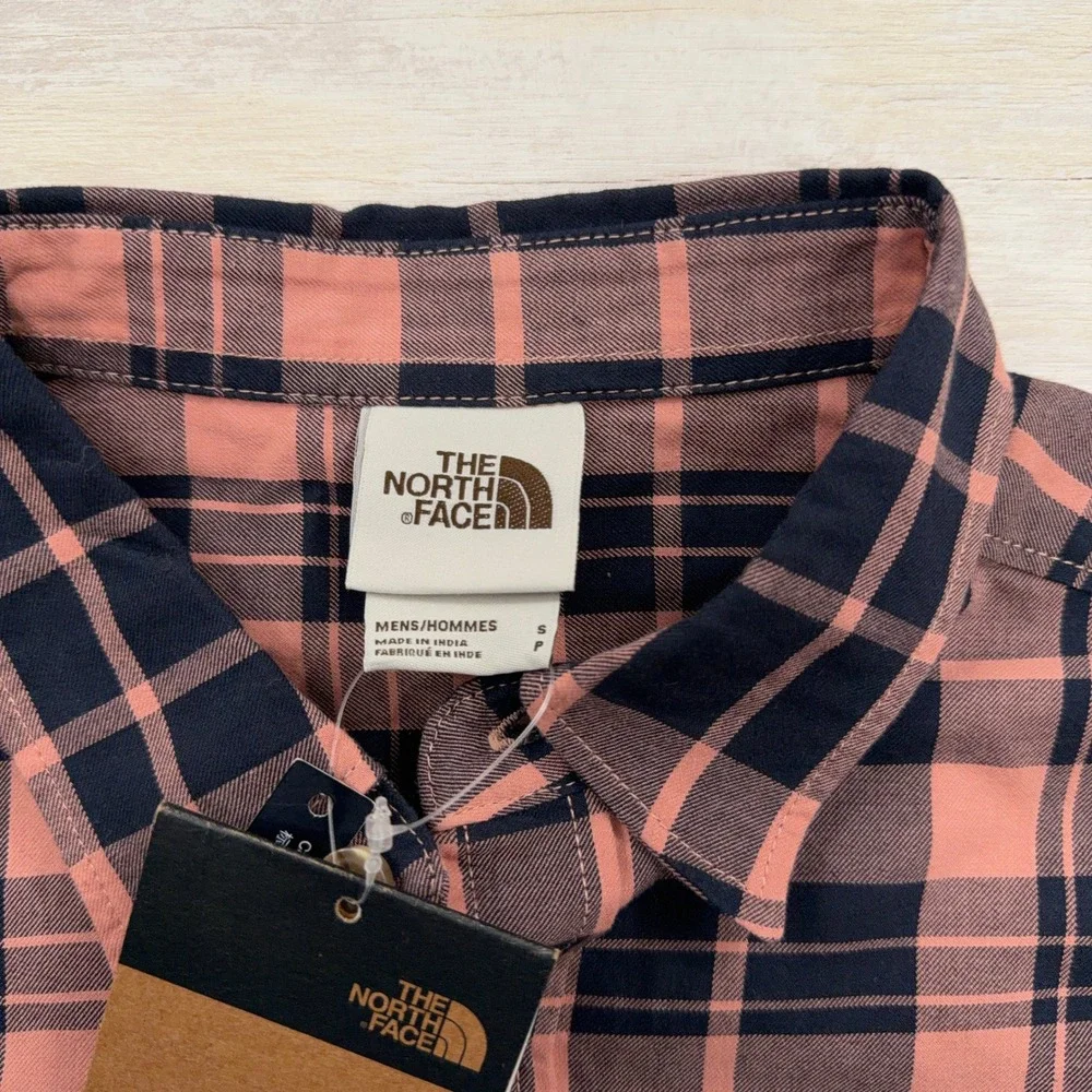The North Face Shirt Hayden Pass 2.0 Plaid Flannel Pink Navy Mens Size S NWT